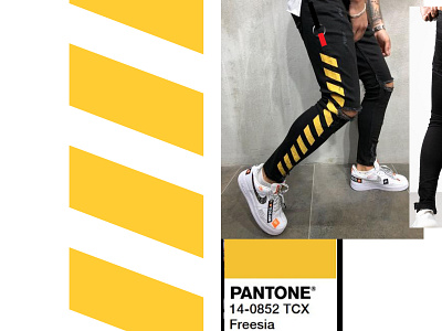 JEANS: Yellow stripe Jeans mens jeans