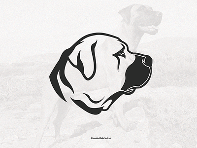 Good dog animal black doodle good head icon logo love simple vector white