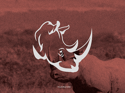 Good Rhino animal black doodle good head icon logo love simple vector white