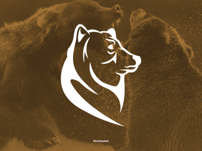 Good Bear animal bear emblem exercise head icon logo logo design simple stamp vector