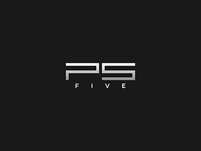 PS FIVE black design logo simple vector