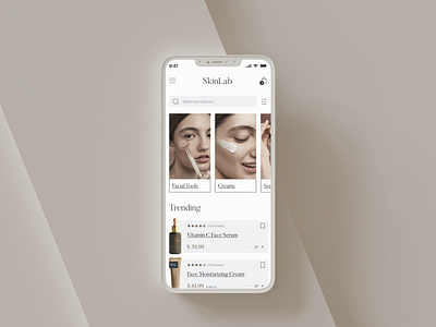 Skin Care E-commerce App app application beauty design ecommerce mobile online shop shop skin skin care skincare ui design ux