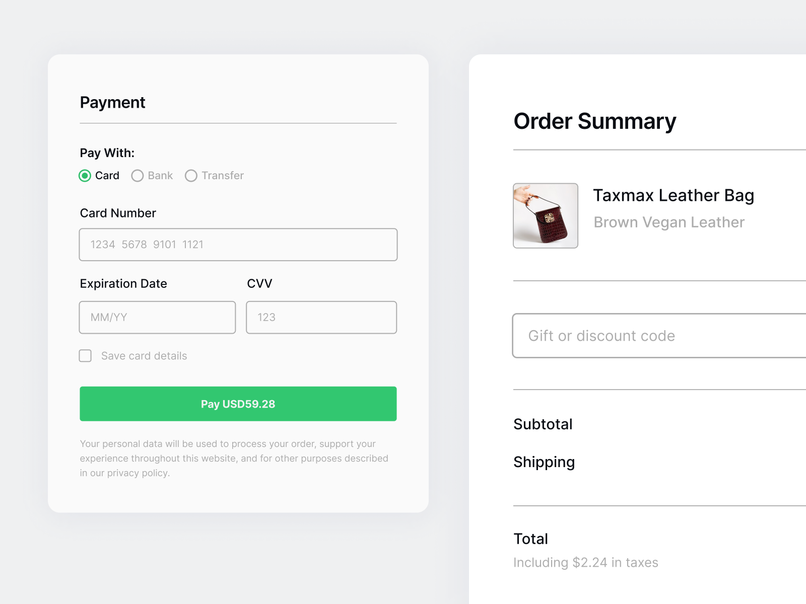 Payment Checkout Design by Orishina Ogunro on Dribbble