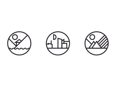 places badges icons illustration