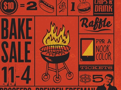 Cookout illustration poster typography