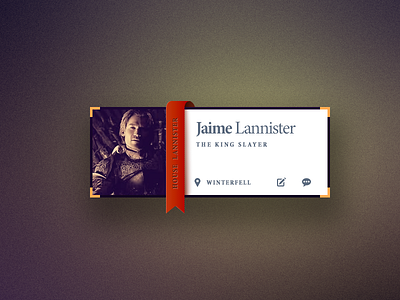 Profile Card card dark lannister orange profile ui widget