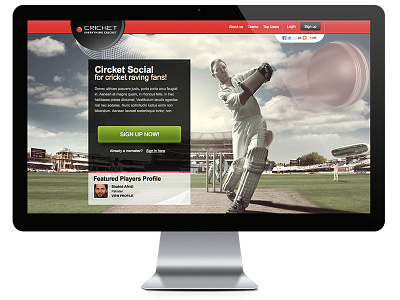 Cricket Social Website  - UI UX