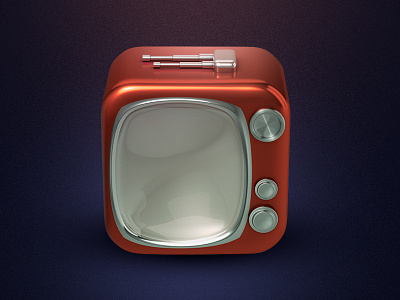 Tv Icon - 3D 3d app icon ios7 my ass red silver