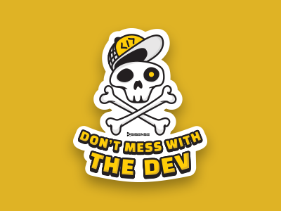 Development team Sticker bones cool dev development illustration mac skull sticker