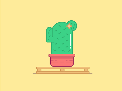 Cactus on a pallet cactus illustration pallet