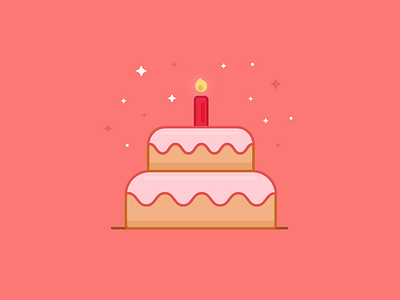 Birthday cake birthday cake candle celebration design dessert illustration sweet