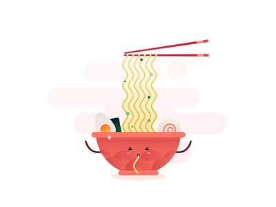 Time to sip! illustration japan kobuta noodles ramen sip