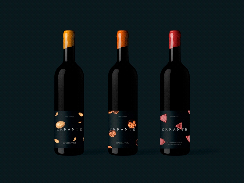 Errante Wine branding branding design design glow glow in the dark graphic design packaging plancton typography wine wine bottle wine label wine label design