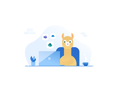 WorkplaceBuddy Illustration alpaca brand branding branding design design graphic design illustration ui vector