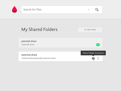 Shared Folders | Peeriod Project async file sharing folder p2p peeriod ui