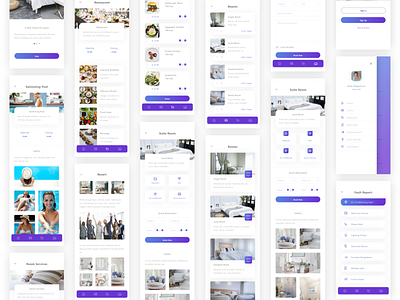 Book a Hotel mobile experience accomodations booking concept food hotel mobile navigation room ui ux