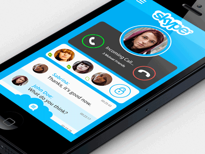 Menu animation Skype Rdesign dev featured ios iphone mobile photoshop retina ui