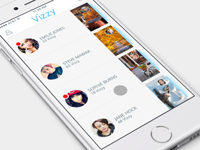 Vizzy Preview Selfie after effects animation gif interaction ios ios8 iphone photoshop ui vizzy