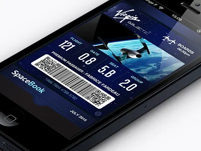 PassBook Virgin Galactic Ticket app design dev galactic ios iphone music photoshop spacebook ticket ui virgin