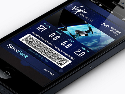 PassBook Virgin Galactic Ticket app design dev galactic ios iphone music photoshop spacebook ticket ui virgin