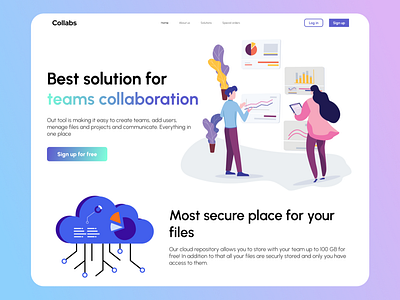 Website design for teams collaboration company