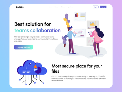 Website design for teams collaboration company