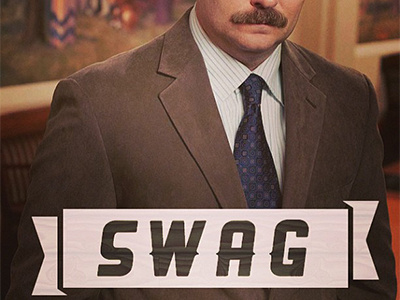 Swanson's got swagger the size of Big Ben...clock. debut nick offerman parks rec ron swag swanson