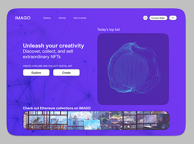 IMAGO - NFT Landing Page 3d app branding design graphic design ill illustration logo typography ui ux vector