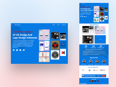 Web site design: landing page portofolio ui