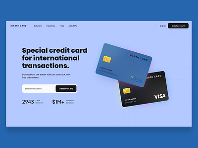 Payment Card Fintech Landing UI Design card credit card credit card website lading page ui design website card website design website ui design