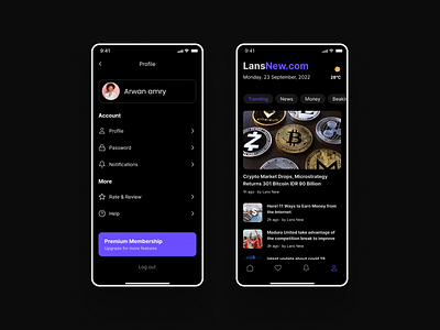 News Mobile App - Dark Mode