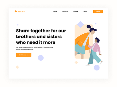 Bertary - Donation Landing Page design donation figma lading page landing page donation rizky ardias m ui ui design ui ux design web design web donation website design