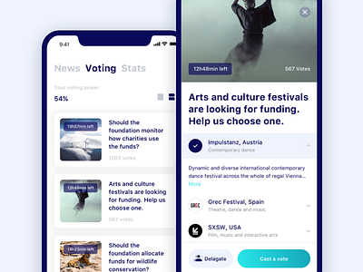 Voting Options arts cards festival iphone x layout mobile options ui ux voting