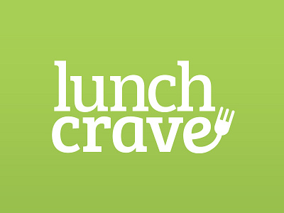 Lunch Crave Logo branding food fork green lime logo logotype restaurant startup