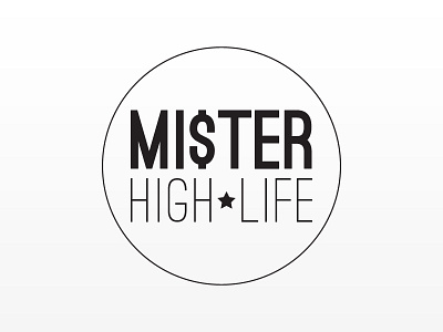 Mister High Life Logo - Concept #2 branding circle design high end lifestyle logo luxury rich simple star white