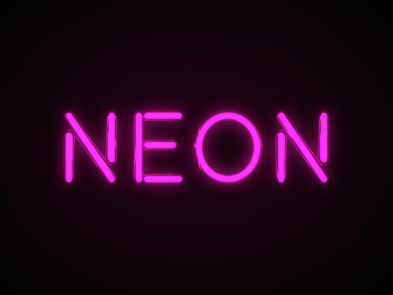 text animation exercise - neon effect animation neon text