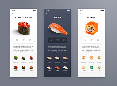 Sushi App Concept design ui