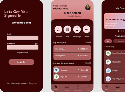 Banking app- sign in , home page design graphic design logo typography ui ux