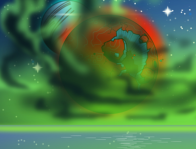 Celestial Views - Glowy Night Variant 2d illustrations art background design clouds design follow me glow glowy green hire me illustrations illustrator nature planets trends trippy up and coming upcoming wallpaper wallpaper art