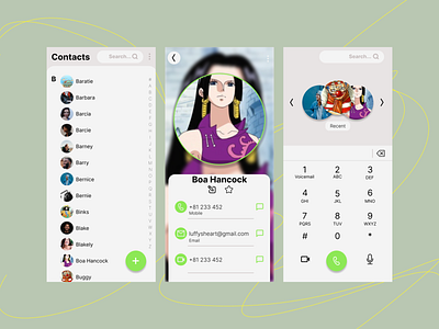 Contact App Concept Design - Mobile App app design contact app contact app cocept contact app concept ui contact app design contact app ui design mobile app ui mobile design mobile design concept mobile ui one piece ui ui concept ui design