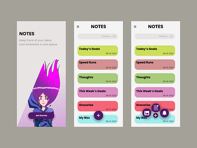 Notepad App Concept Design - Mobile App art background design branding concept art concept design concept ui design illustration mobile app ui mobile design notepad app notepad app concept notepad app ui notepad app ui concept notepad ui set up ui ui concept ui design