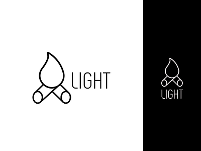 LIGHT Logo Design ai blackandwhite clean dailylogo dailylogochallenge day10 fire flame light logo minimal simple vector