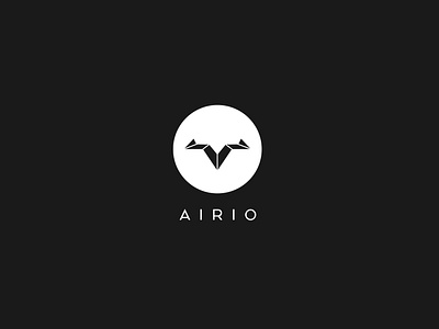 AIRIO airio blackandwhite boovpoov clean dailylogo dailylogochallenge day 26 flight fun glide logo paper airplane simple uptoss vector