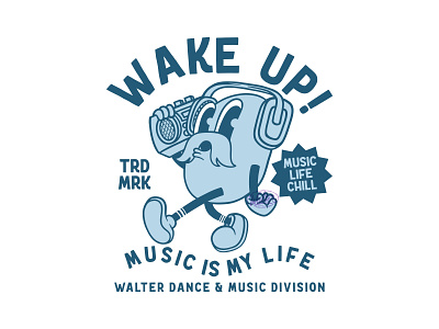 Music For My Life - Retro Mascot Illustration