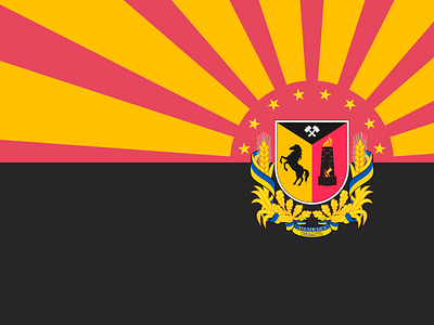 Luhansk Oblast Flag Redesign black branding coat of arms crimson flag gold graphic design heraldry illustration logo municipal sun ukraine vector vexillology