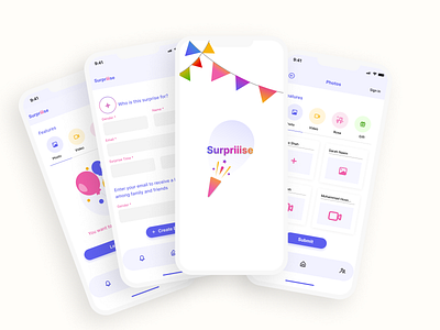 Surprise Mobile App Concept In light mode app branding color palette design exciting flower gift graphic design illustration logo mobile mobile app payment surprise typography ui ux vector visual design