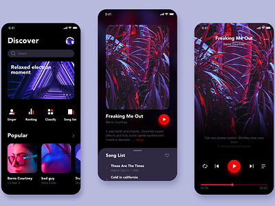 Music App Design app ui
