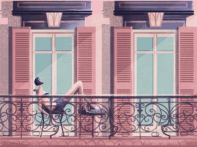 Balcony View animation character animation cinemagraph gif illustration