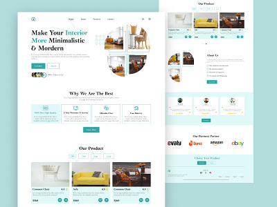 Furniture Landing Page Design app design furniture landing page landing page typography ui user interface design ux website design