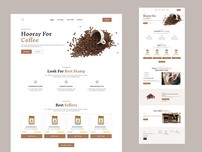 COFFEE Website design coffee website design landing page ui user interface design website design